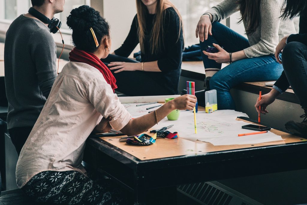 People around an office table